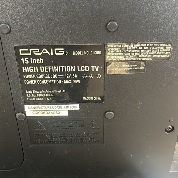 CRAIG monitor 13 inch screen high definition LCD tv - Picture 5 of 8